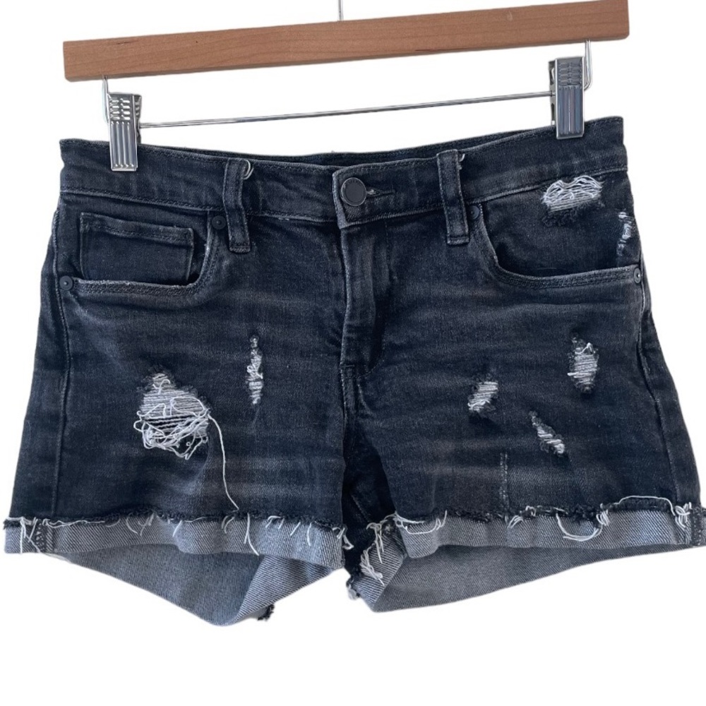 💛💛 4/$25 BLANK NYC black factory distressed The Fulton Roll Up Shorts/ sz 25